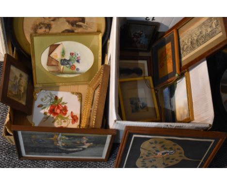 G Baxter, (1804-1867), after, a print,  young Prince of Wales, 9 x 6cm, mounted framed and glazed, 16 x 12cm, E A Schofield, 