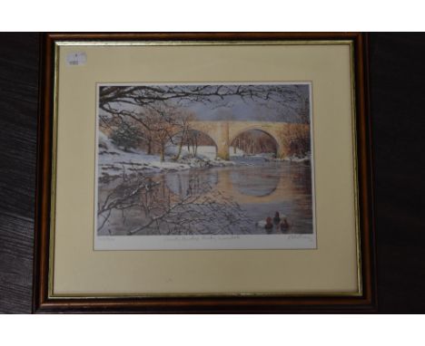 K Melling, (contemporary), after, a Ltd Ed print, Devils Bridge Kirkby Lonsdale, 20 x 26cm, mounted framed and glazed, 35 x 4