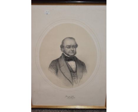 Edwin Cockring, (19th century), after, a print, portrait of Mr Pilkington, oval, 40 x 33cm, framed and glazed, 63 x 47cm