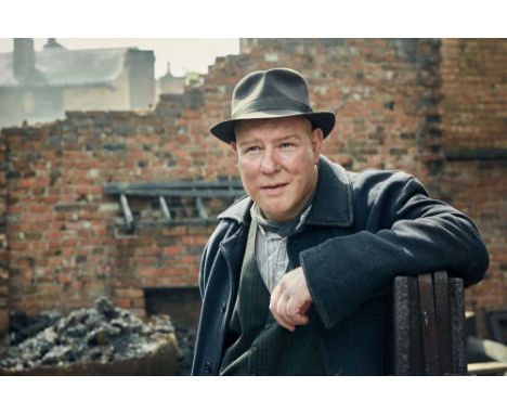 A men's wide-brimmed fedora hat, purchased for use by 'Curly' during filming of Peaky Blinders. Supplied in hat box with labe