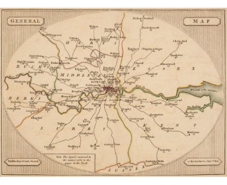 Cary (John). Cary's Survey of the High Roads from London to Hampton Court, Ware, Bagshot, Bishops Stortford, Oakingham, Chipp