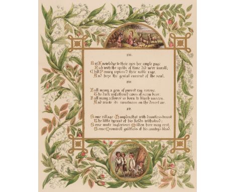 Willoughby (Lady Maria, illustrator). Gray's Elegy, The Borders designed and Illuminated by Lady Willoughby, London: Printed 