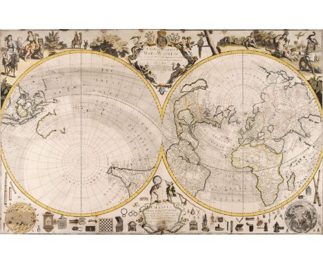 * World. Price (Charles), A New and Correct Map of the World Projected Upon the Plane of the Horizon Laid Down from the Newes