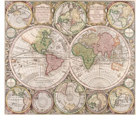 World. Seutter (George Matthaus), Diversi Globi Terr-Aquei, Statione Variante et Visu Intercendente, per Coluros Tropicorum, 