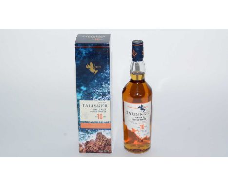 Talisker Single Malt Scotch Whisky, 10 Years Old, in box.