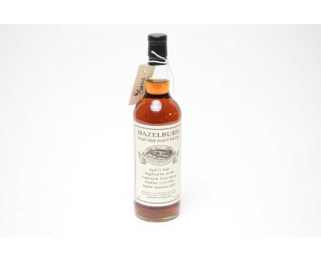 A bottle of Hazelburn 21 year old single malt Scotch whisky, distilled 17/9/1999, bottled December 2020. Distilled and bottle