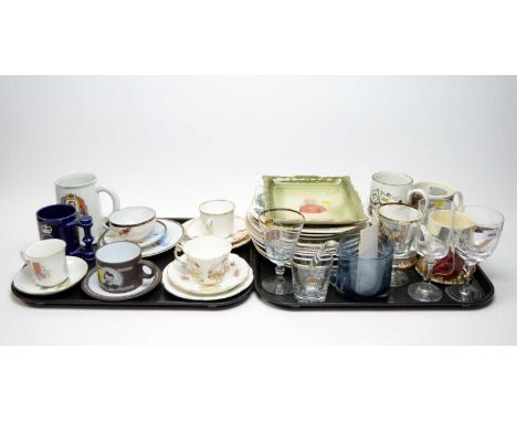 A collection of Royal Commemorative and other decorative wares, including: a Poole Queen Victoria 1887 Jubilee hexagonal cera