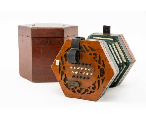 19TH C. LACHENAL 48-BUTTON CONCERTINA, in octagonal case with 'Lachenal & Co.' labelProvenance: private collection Ynys Môn (