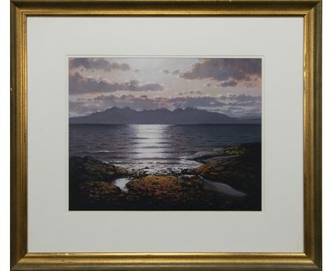 * ED HUNTER, ARRAN limited edition print, titled label verso image size 38cm x 47cm, overall size 67cm x 75cm Mounted, framed