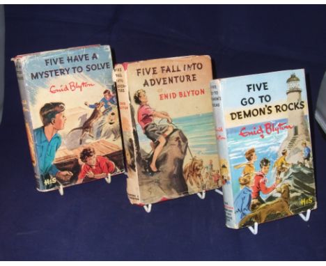 Three Enid Blyton first editions to include; Five Go To Demon's Rocks pub. Hodder & Stoughton, 1961, in dust wrapper; Five Ha