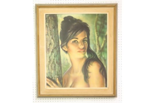 A 1960 S Framed J H Lynch Tina Print On Canvas 58 Cm High 47 Cm Wide