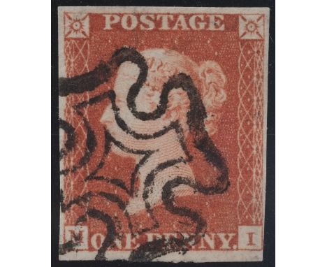 1d Red-Brown plate 5 Lettered MI (First State) 4 margin fine black MX