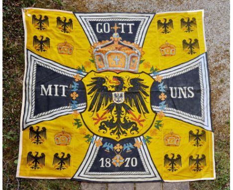 Militaria Deutschland - Herrscherhaus Hohenzollern : Standarte des Deutschen Kaisers aus der ehemaligen Sammlung der Großherz