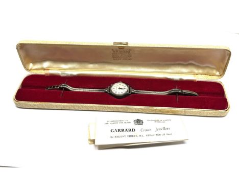 Vintage ladies presentation silver Garrard  wristwatch the watch is ticking 
