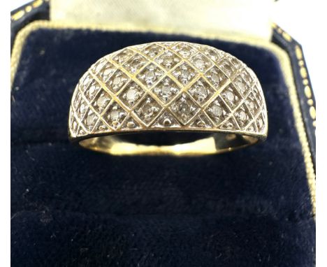9ct Gold Vintage Diamond  Band Ring (2.7g)