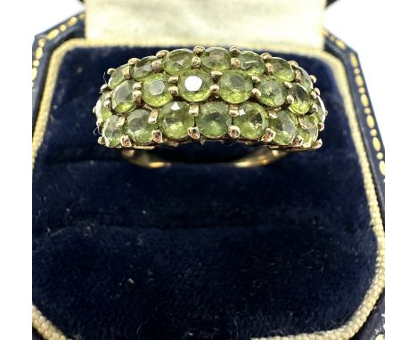 9ct Gold Green Gemstone Dress Ring (3.4g)