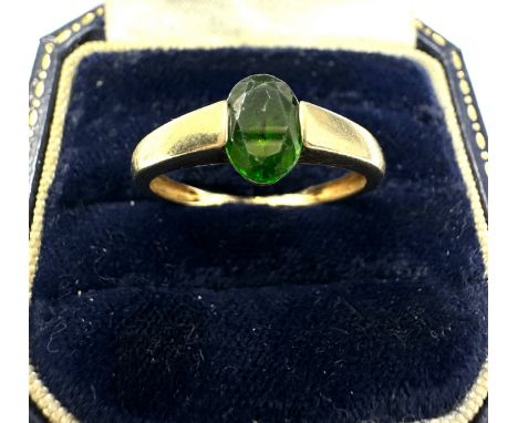 9ct Gold Diopside Single Stone Ring (2.1g)