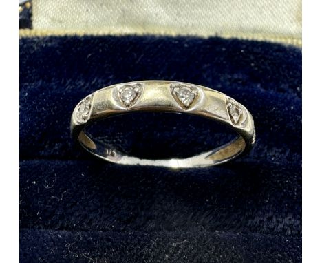 9ct White Gold Diamond  Ring (1.4g)