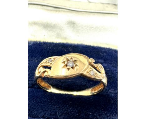 9ct Gold Vintage Diamond Set Victorian Style Ring (1.4g)