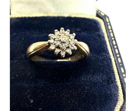 9ct Gold Vintage Diamond Set Cluster Ring (2.6g)
