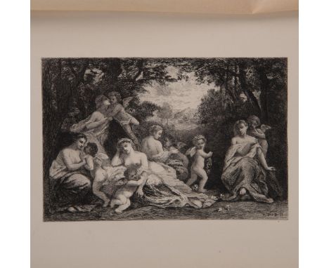Antique etching on Marais wove paper entitled Island of Love (L Ile des Amours) after French artist Narcisse Virgilio Diaz fo