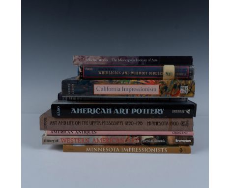 A set of 9 books including titles such as California Impressionism by William H. Gerdts, Art and Life on the Upper Mississipp