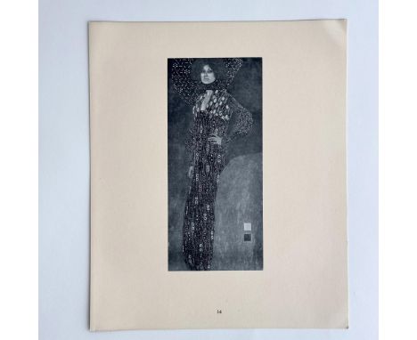 Antique original Art Nouveau collotype on thick laid paper featuring the Portrait of Emilie Floge after Vienna Secession memb
