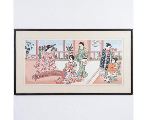 An original serigraph in colors on paper by Jamaican artist Lloyd Van Pitterson. Artists Proof Edition number in graphite on 