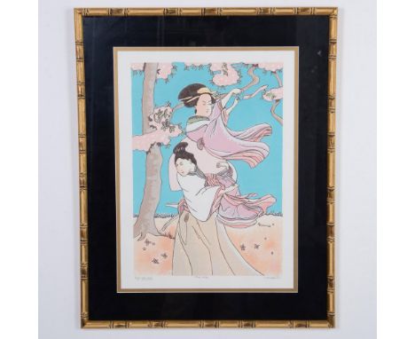 A vintage original serigraph in colors on paper by Jamaican artist Lloyd Van Pitterson. Artists Proof Edition number in graph