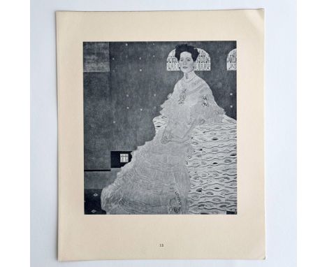 Antique original Art Nouveau collotype on thick laid paper featuring the Portrait of Fritza Riedler after Vienna Secession me