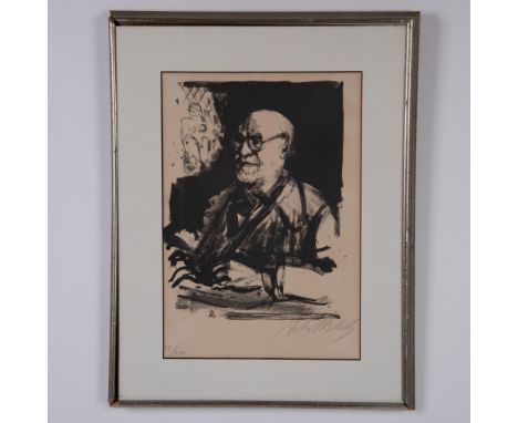 Original monochrome lithograph on paper by youngest member of the 1930s Paris School, Lithuanian painter and sculptor Arbit B