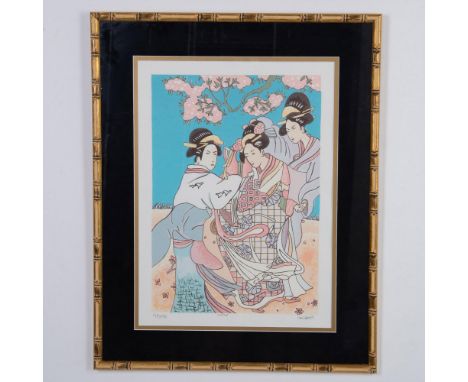 A vintage original serigraph in colors on paper by Jamaican artist Lloyd Van Pitterson. Artists Proof Edition number in graph