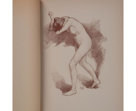 Antique lithograph on Marais wove paper entitled Study of a Woman (Etude de Femme) after French painter Alfred Philippe Roll 