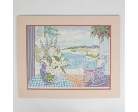 A vintage lithograph in colors on paper by Jamaican artist Lloyd Van Pitterson after his original painting. Edition number in