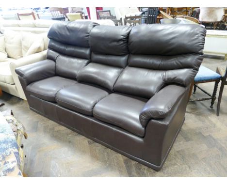 Brown leather 3 seater sofa