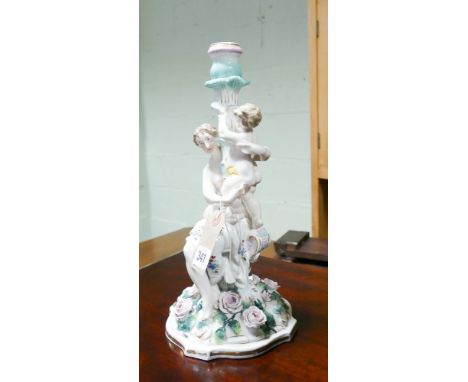 Augustus Rex Dresden figural candlestick