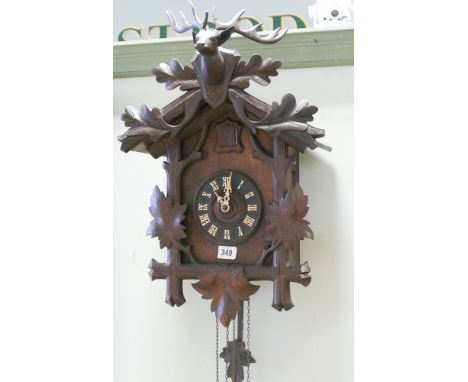 Black Forest cuckoo clock with deer mount 
