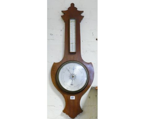 Banjo style wall barometer in mahogany case 