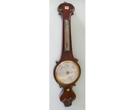 Victorian mahogany banjo wall barometer by A Abraham Liverpool