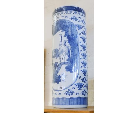 A Chinese style blue and white china stick stand 