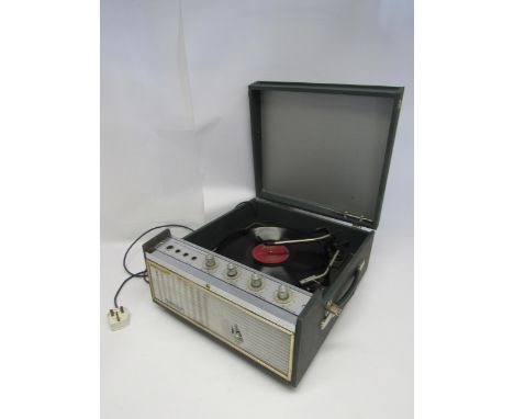 A mid 20th Century Ferguson 3020 portable record player with Garrard 3000 turntable 