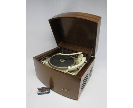 A Pye Black Box mahogany cased record player with Garrard tuntable 