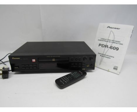 A Pioneer PDR-609 CD-R compact disc digital recorder, with remote control and instruction manual 