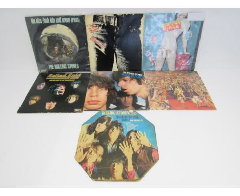 THE ROLLING STONES: A collection of LPs to include 'Sticky Fingers' in Andy Warhol designed zipper sleeve with insert (COC 59