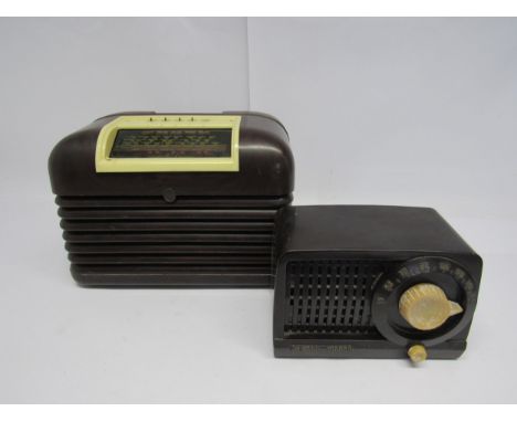 Two vintage Bakelite cased valve radios to include Bush EBS23 (missing knobs and buttons) and Stewart Warner 9160 (2) 