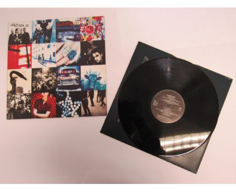 U2: 'Achtung Baby' LP, first issue with uncensored Adam Clayton nude photo to rear sleeve (Island Records, 510347-1, vinyl VG