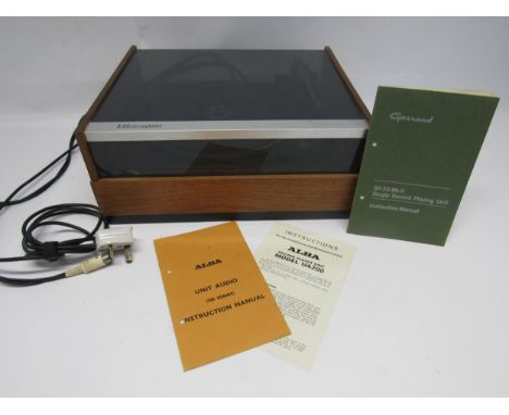 An Alba UA200 record player with Garrard SP25 turntable, with manuals 