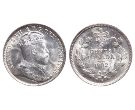 5 Cents. 1902-H. Small H. ICCS graded Superb Gem Uncirculated-66. An exceptional strike, with sparkling quilted lustre and ne