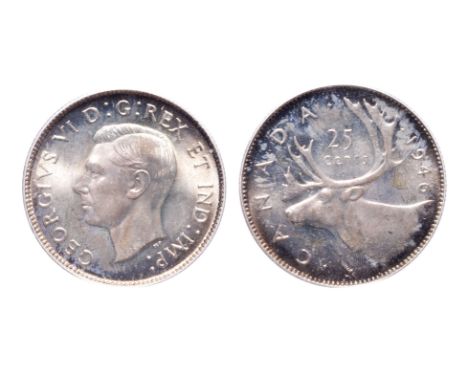 1946.  PCGS graded Mint State-66.  Very light, even 'P.Q.' toning.  A Gem.  Ex. Can. Coinoisseur C.N.A. 2002 auction, Lot #92