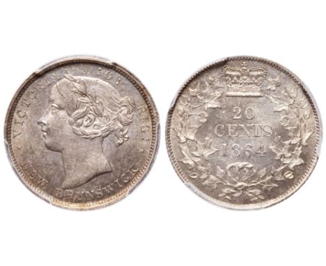 1864.  PCGS graded Mint State-64.  A strongly struck example, with somewhat reflective fields and light to medium heavy amber